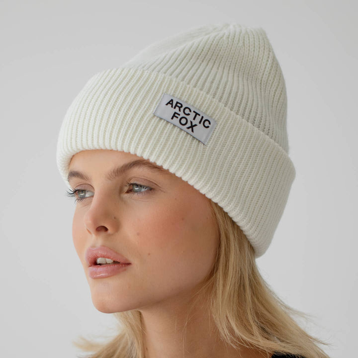 Recycled Bottle Beanie in winter white