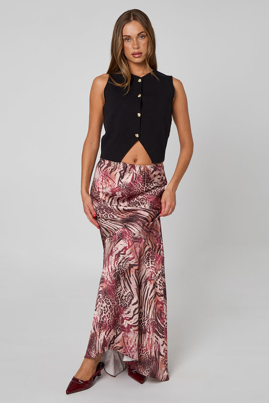 Floral Button Black  waistcoat