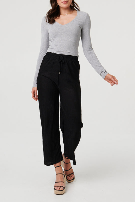High Waist Pleated Texture Trousers (sale)