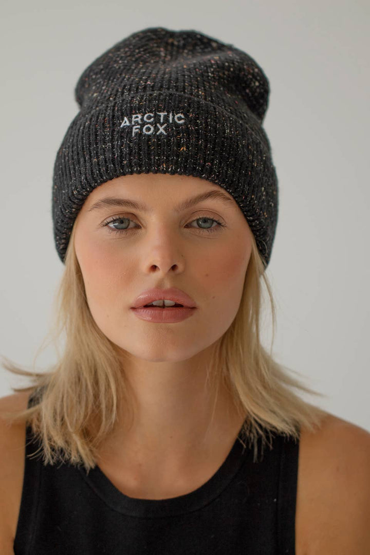 The Embroidered Beanie - Midnight Black