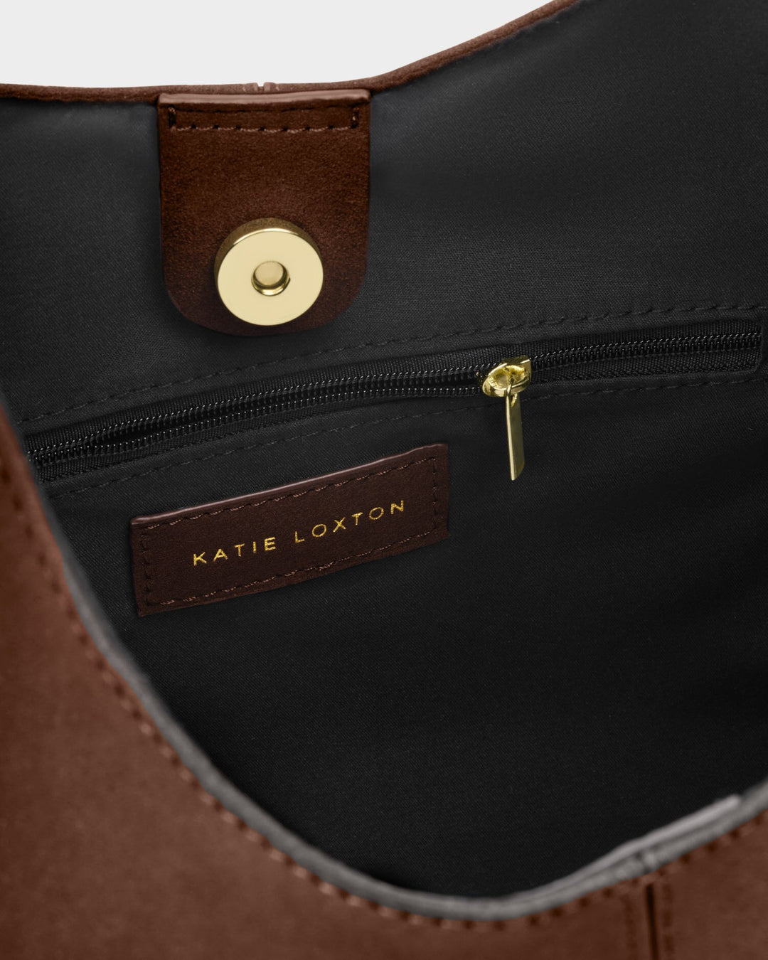 Suedette chocolate shoulder bag
