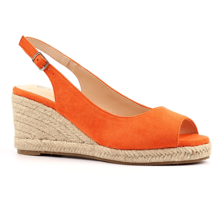 Pia Orange Esparadrille Wedge