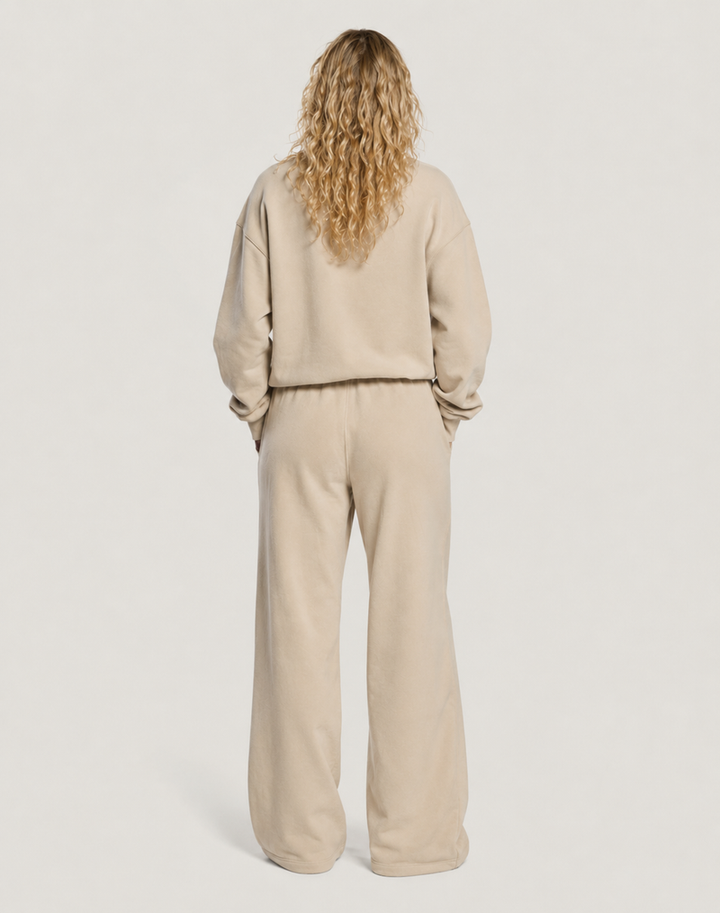 Gym and coffee Daily Collared Sweatshirt in Rich Taupe