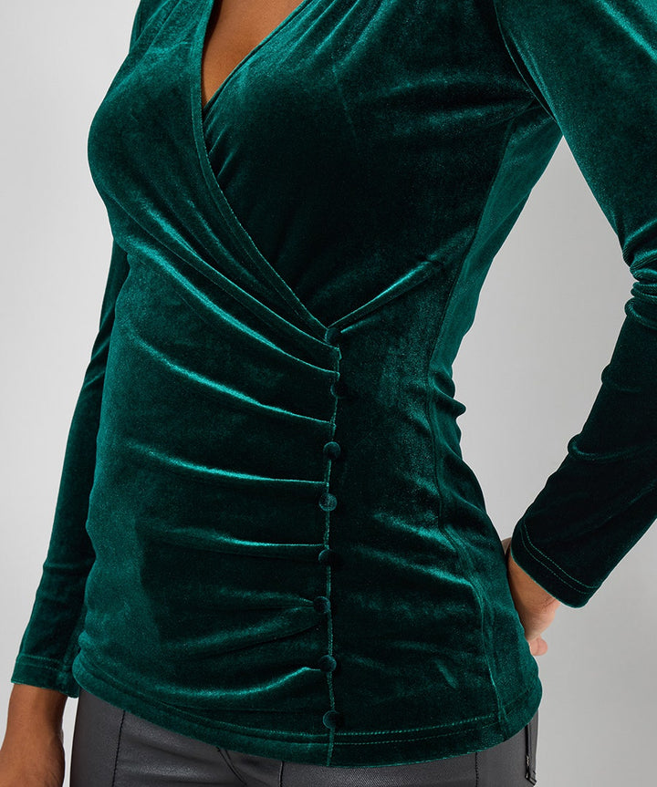 Marilyn Velour Wrap Top