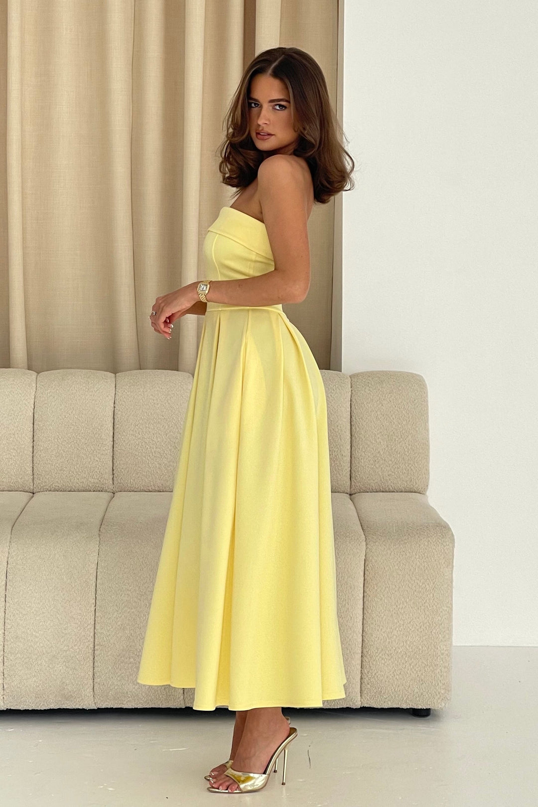 Danni strapless Bandeau Midi dress