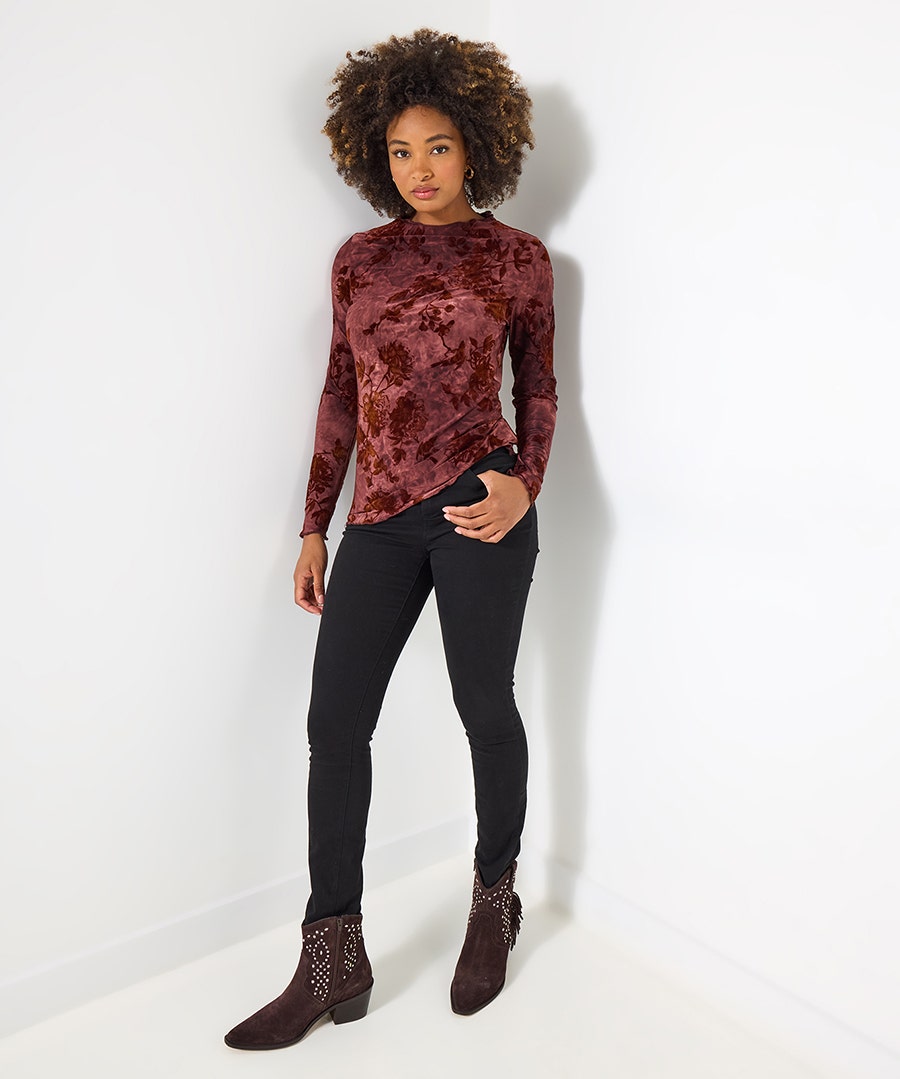 Autumn days Flocked jersey top