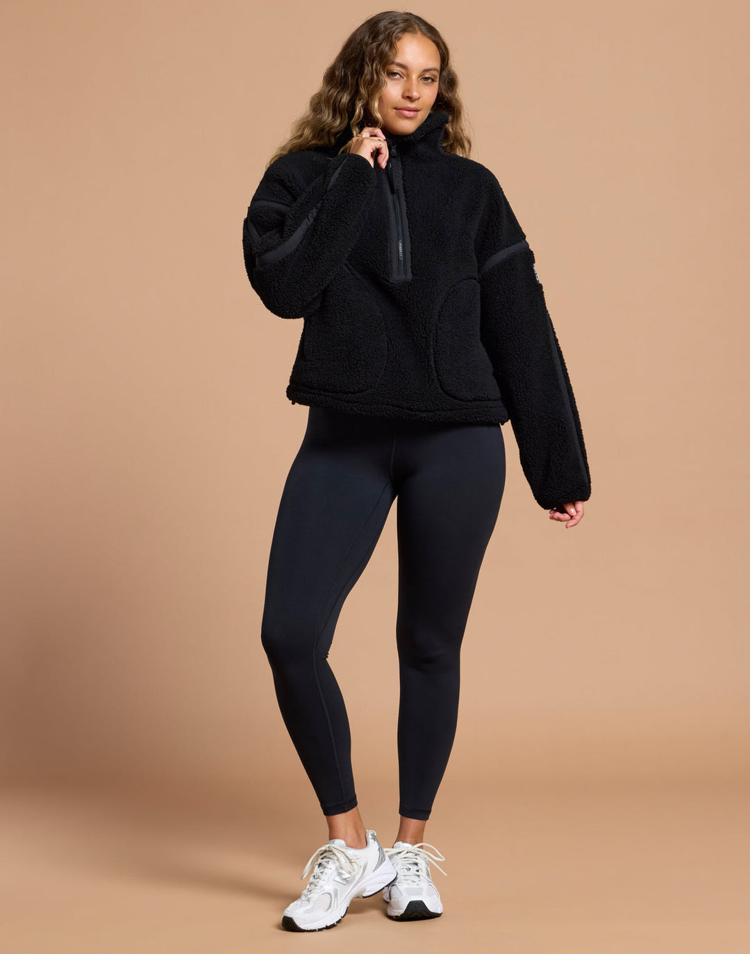 Gym and coffee Industry Fleece Half zip in Black