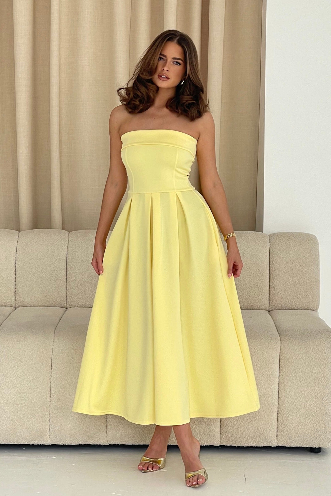 Danni strapless Bandeau Midi dress
