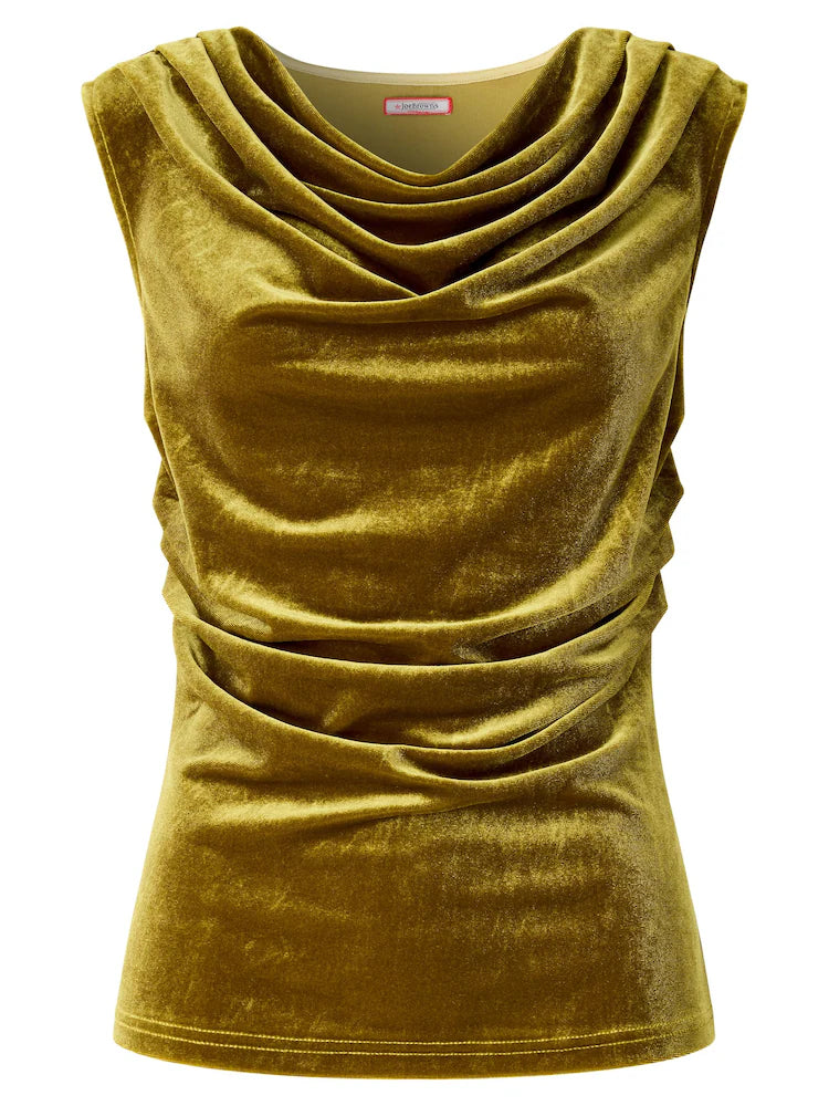Gold cowl neck blouse
