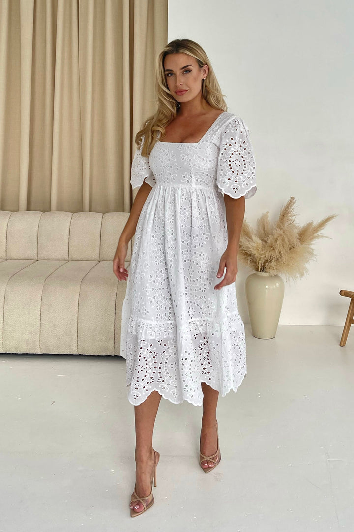 Aspen Brodiery Tiered Midmaxi dress