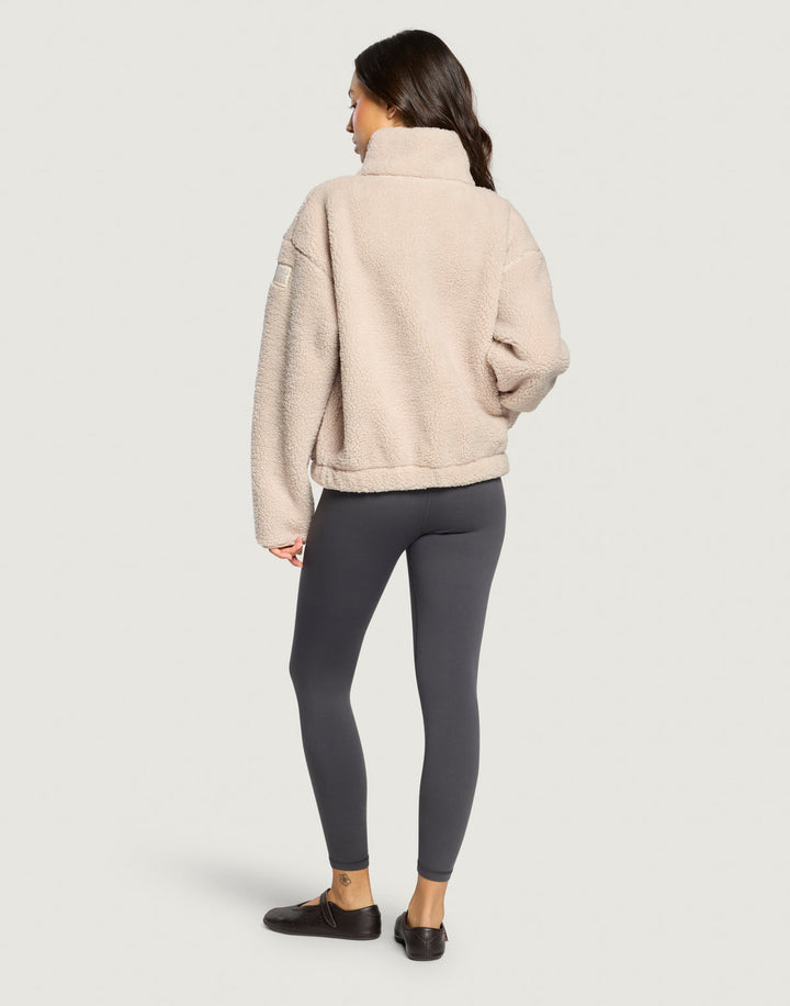 Gym and coffee Industry Fleece High collar in Natural