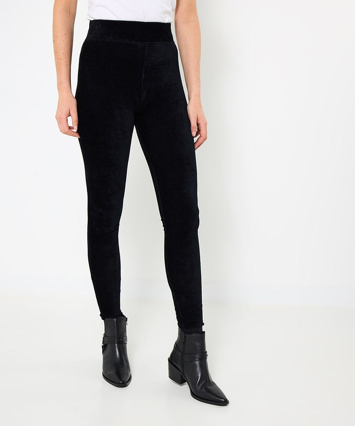 Remarkable stretch velour Ribbed leggings