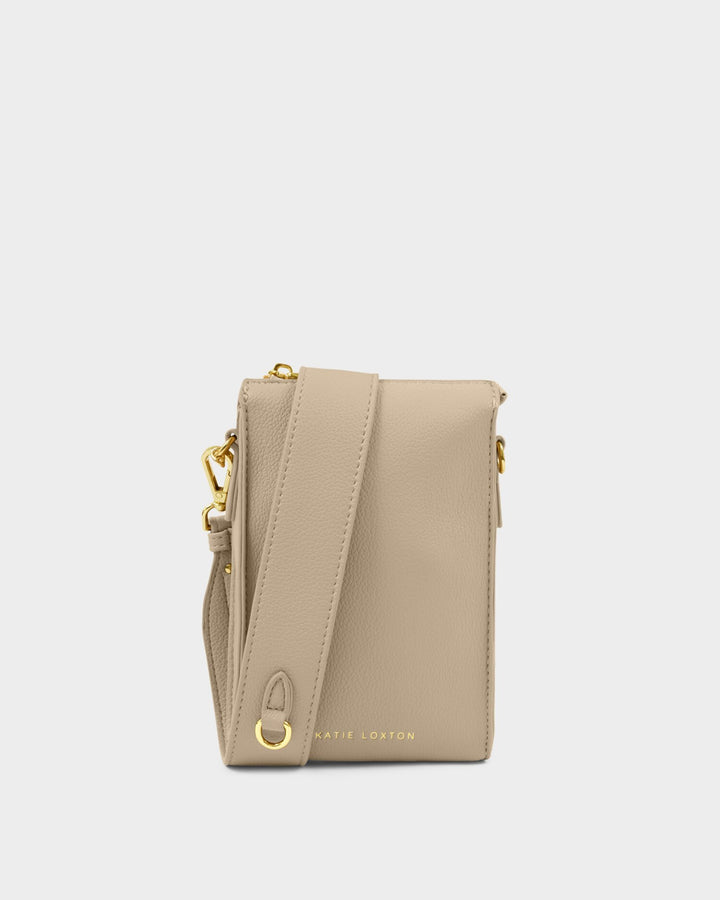 Avery slim cross body bag in Taupe