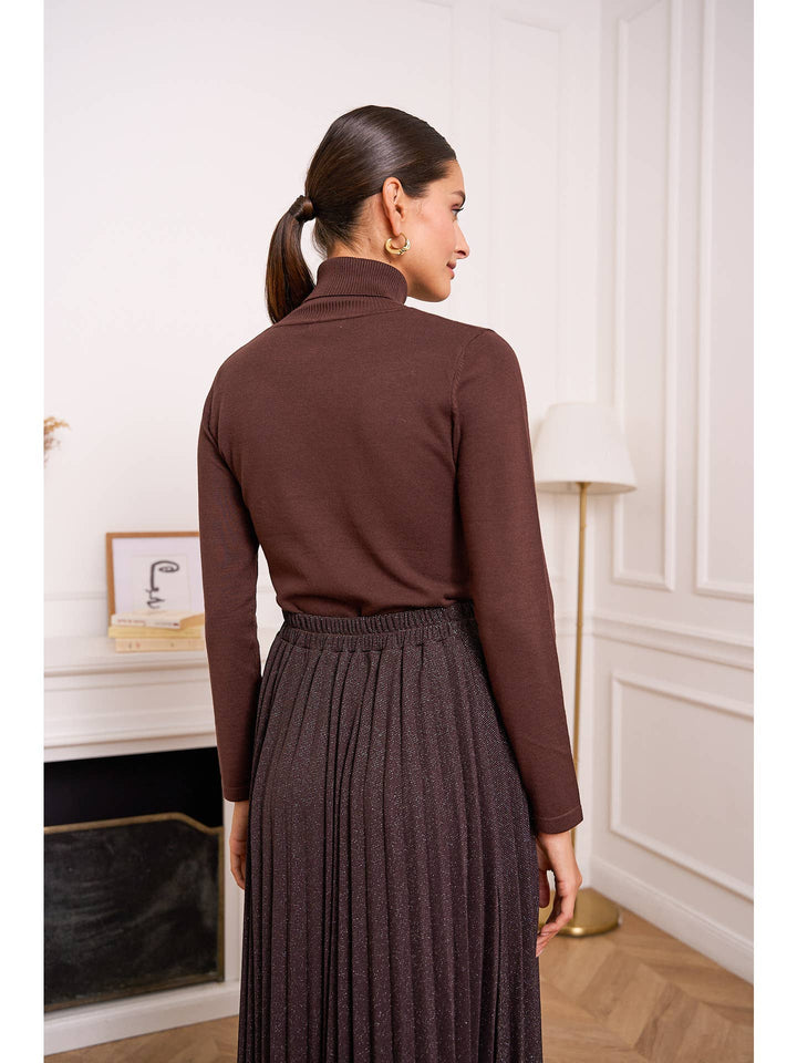 Chocolate knitted turtle neck