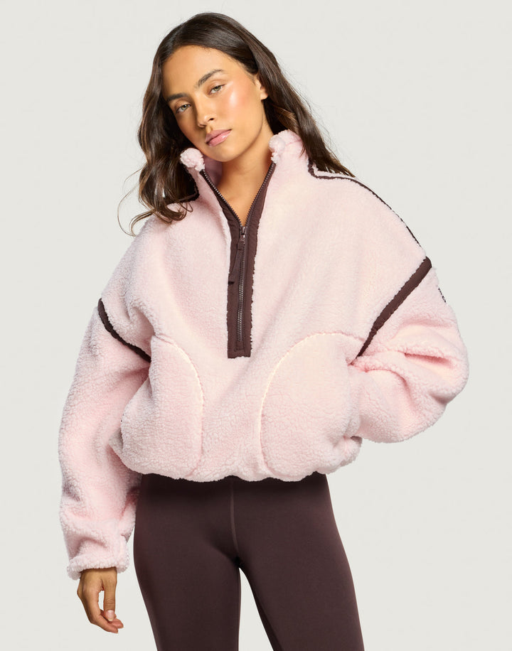 Gym and coffee Industry fleece in half zip