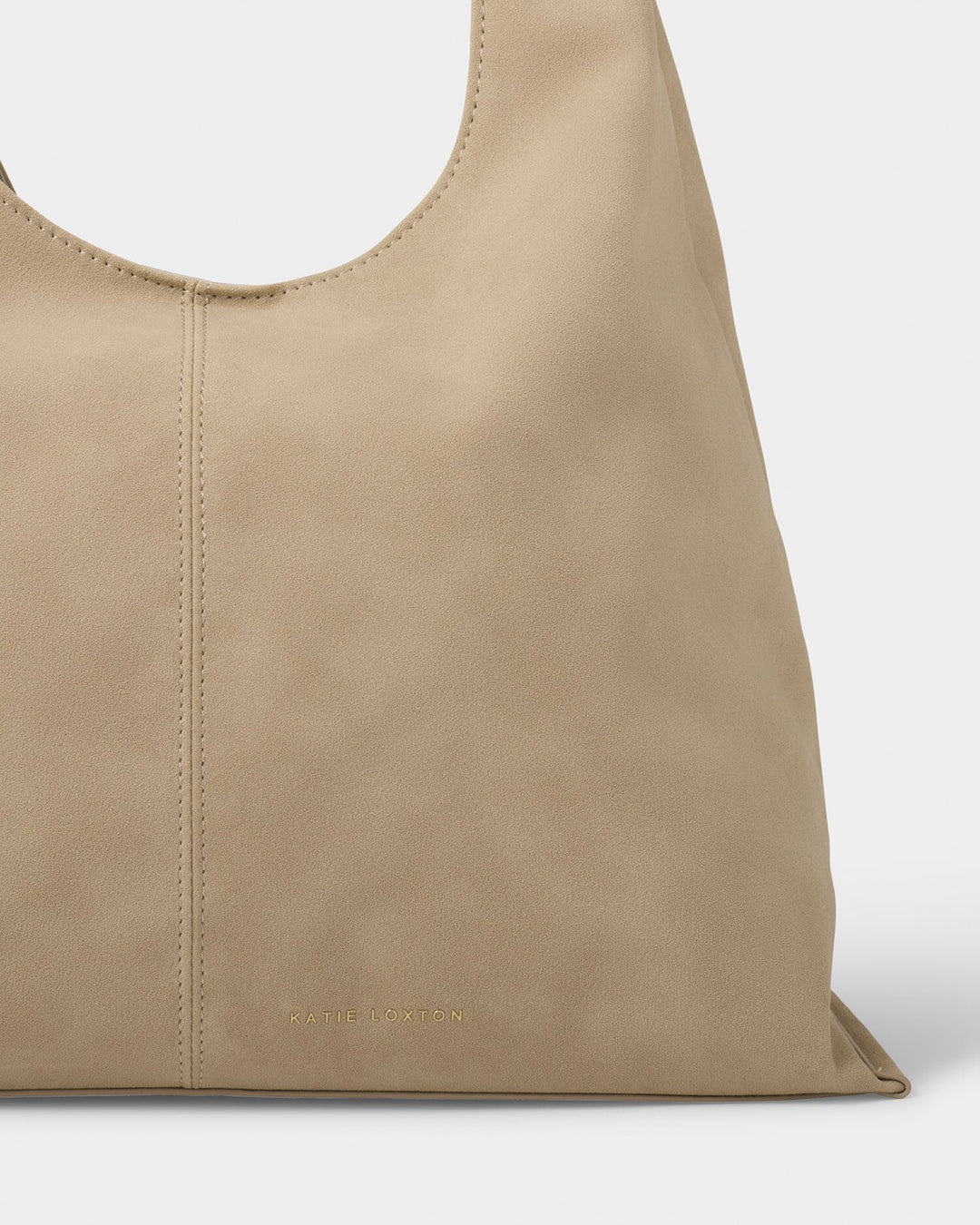 Shoulder bag in suedette in Taupe