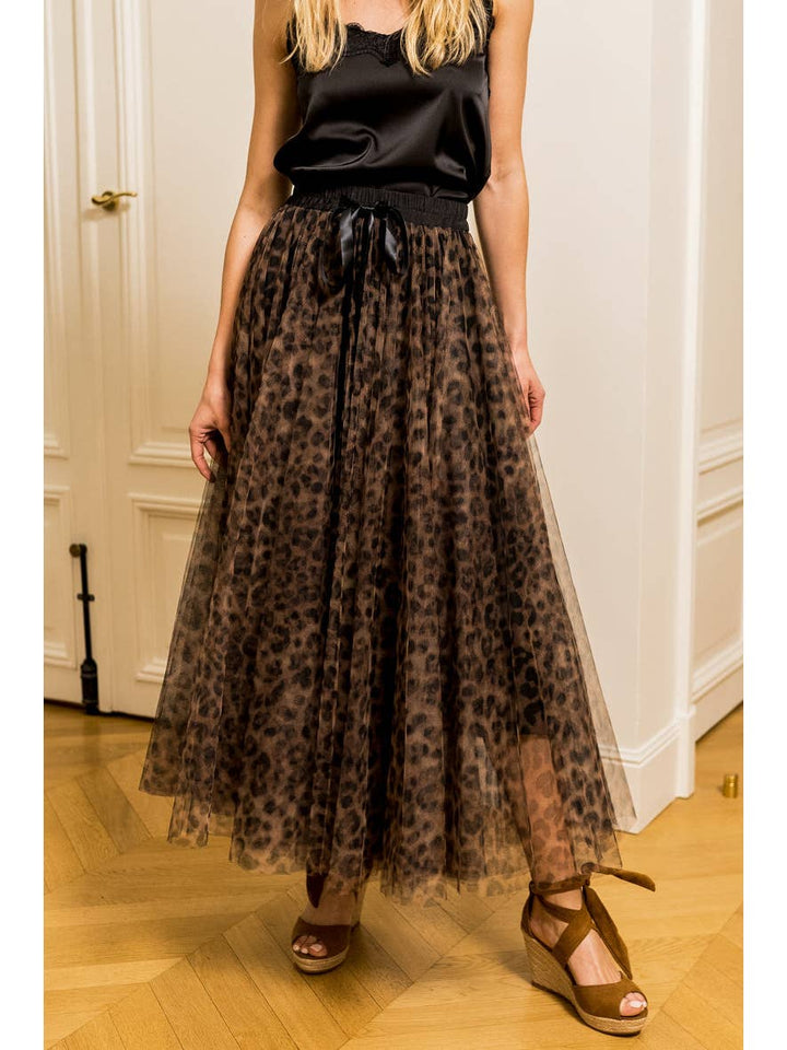 Aria leopard print skirt