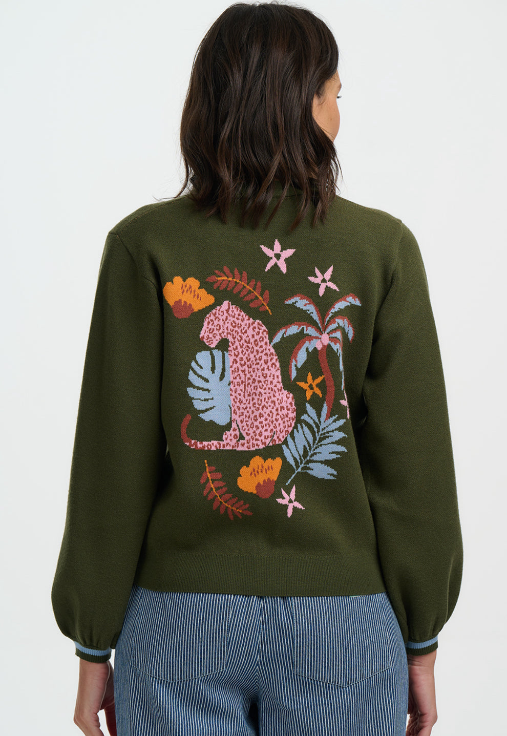 Khaki Leopard Print jungle knit