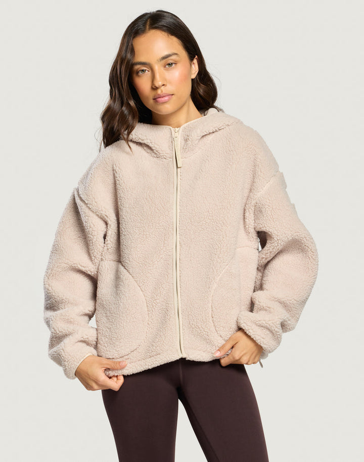 Industry Fleece Hooded Full Zip Natural
