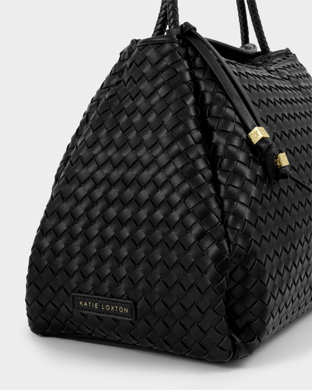 Handwoven large shoulder bag in Black